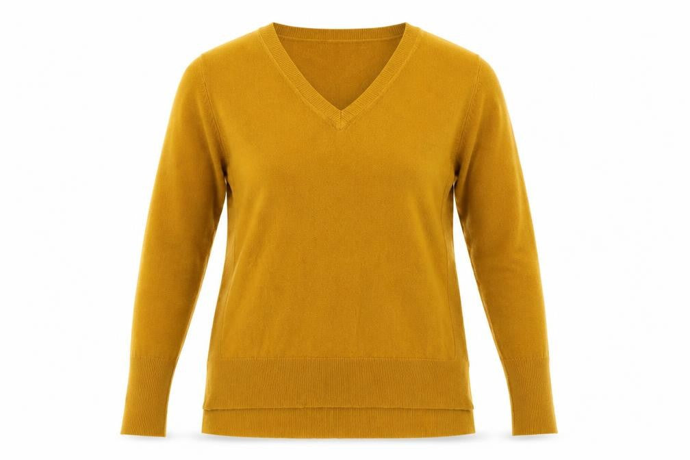 Front view of Primark women’s yellow jumper, size M