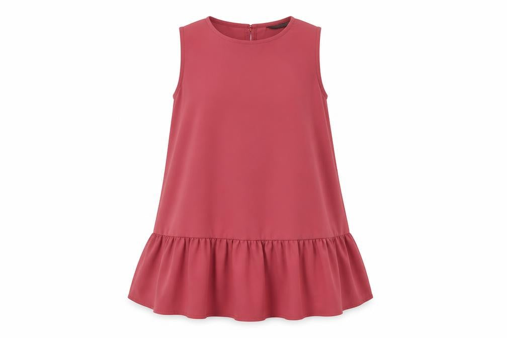 Front view of SHEIN women’s pink houndstooth a-line, size S