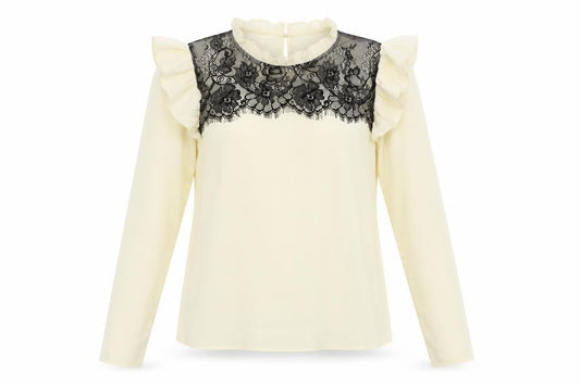 Front view of Zara women’s yellow geometric basic blouse, size S
