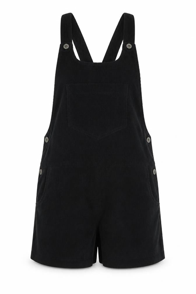 Front view of QED London women’s black jumpsuit one-piece, size UK 10