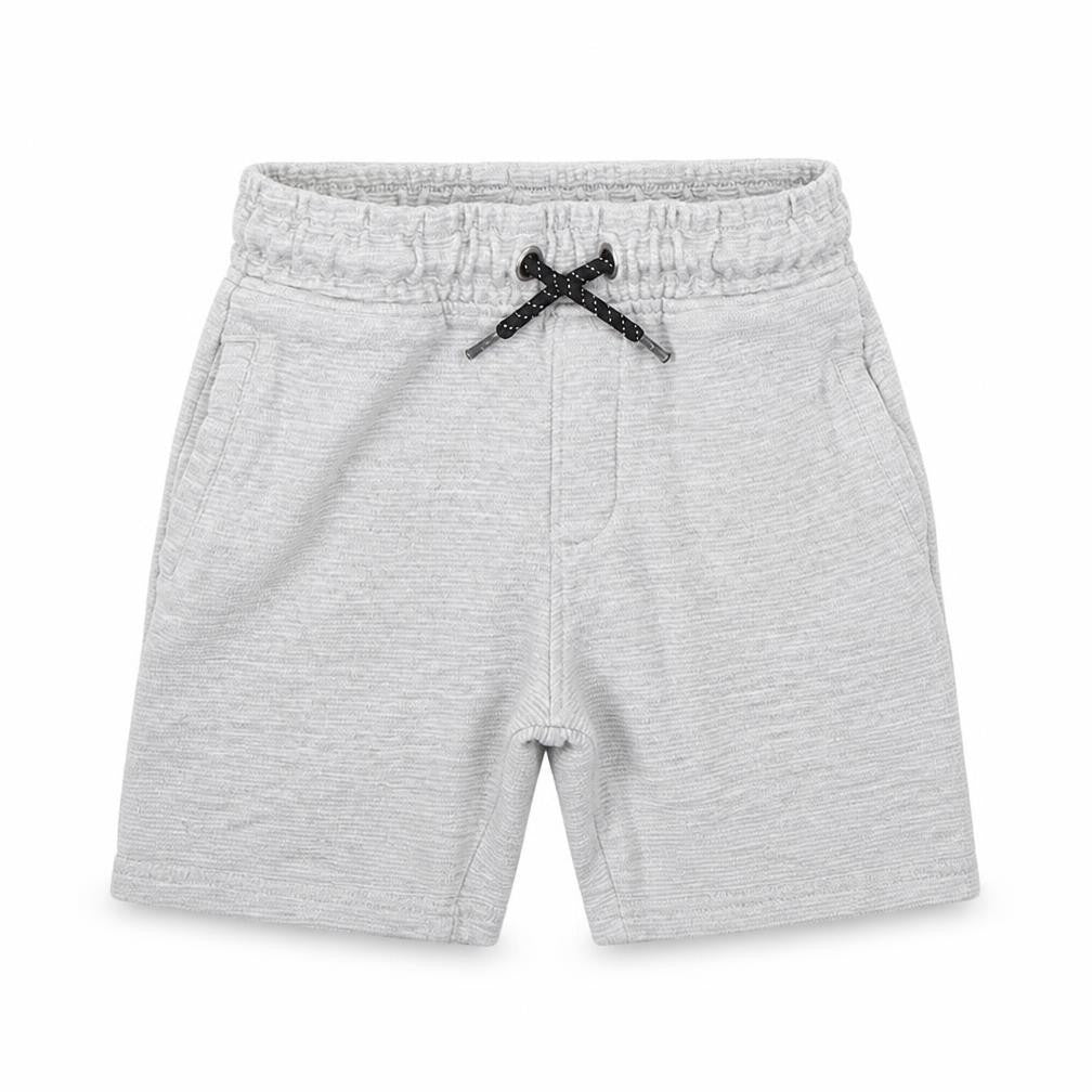 Front view of Tu boys’ grey chino shorts, size 6, years
