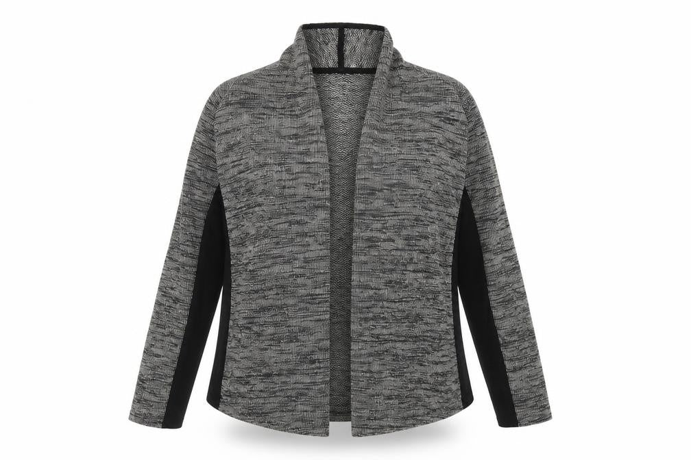 Front view of Oasis women’s grey cardigan jumper, size M