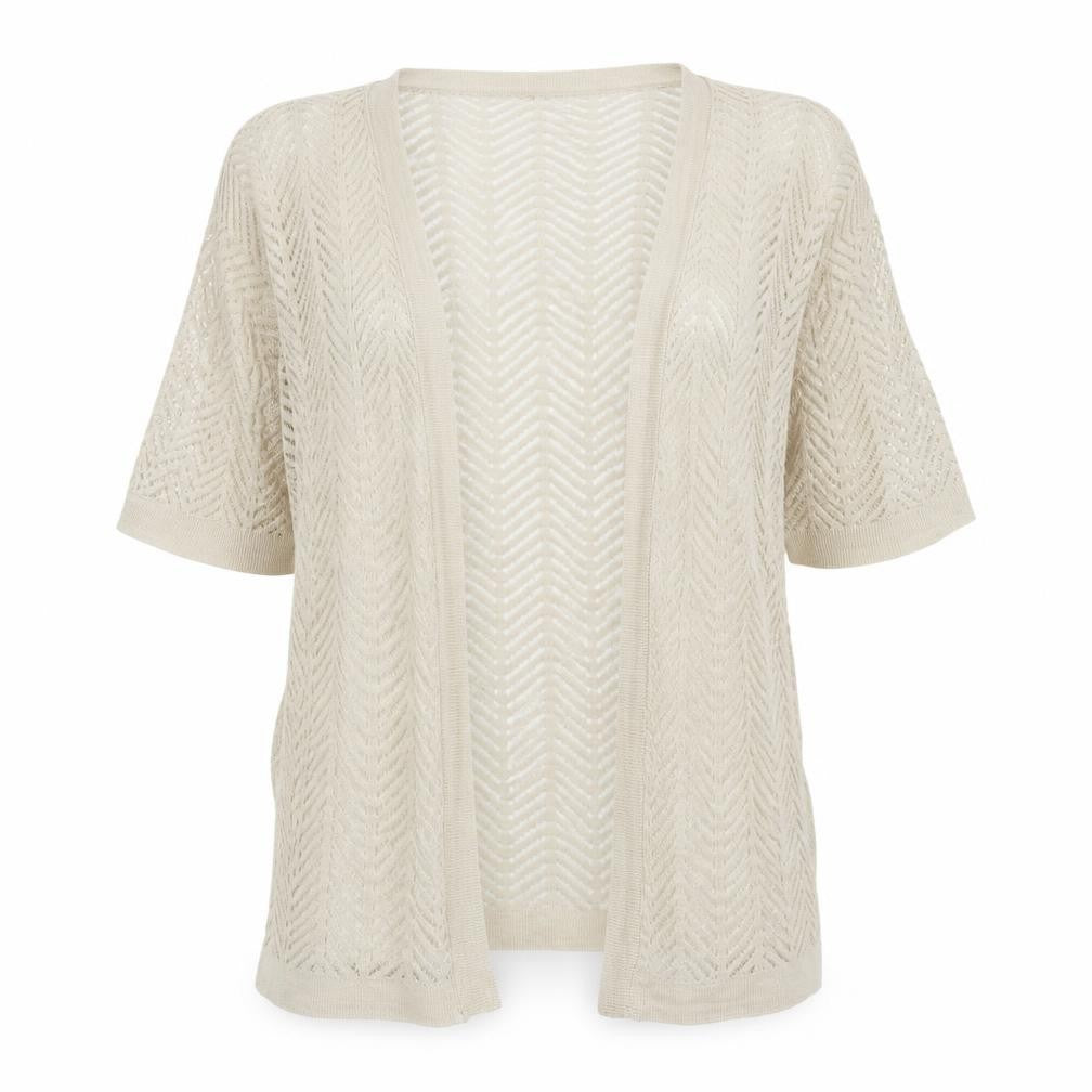Front view of Next women’s ivory cardigan jumper, size UK 12