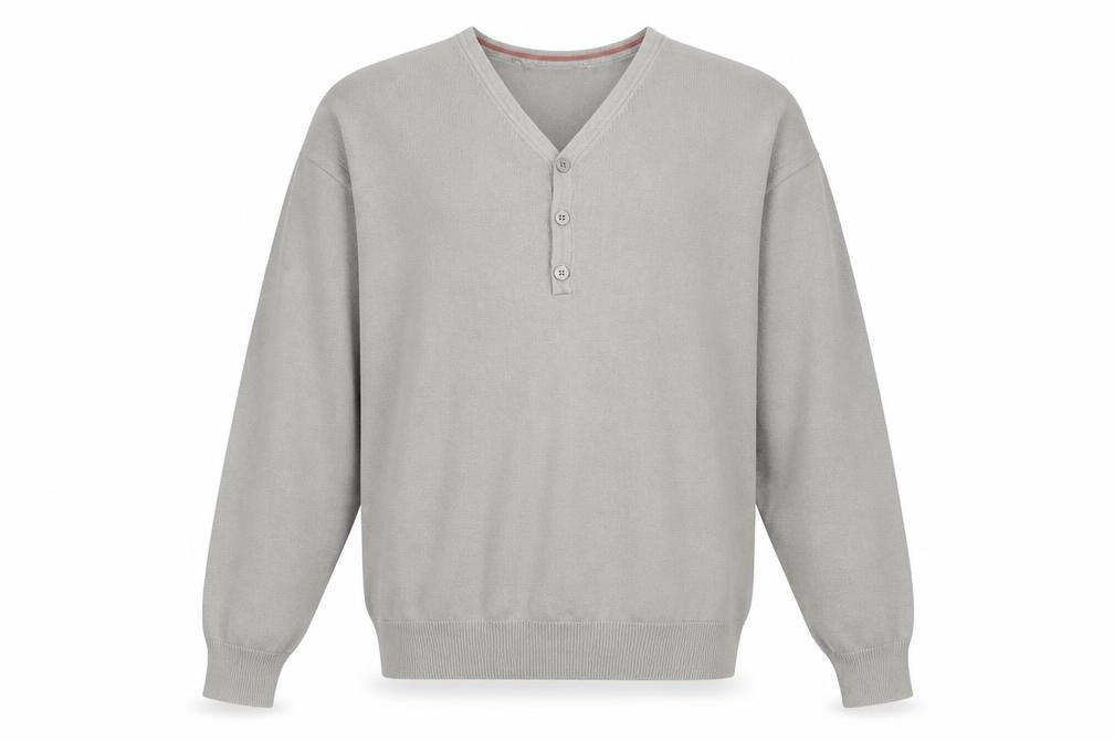 Front view of Burton men’s grey jumper, size S