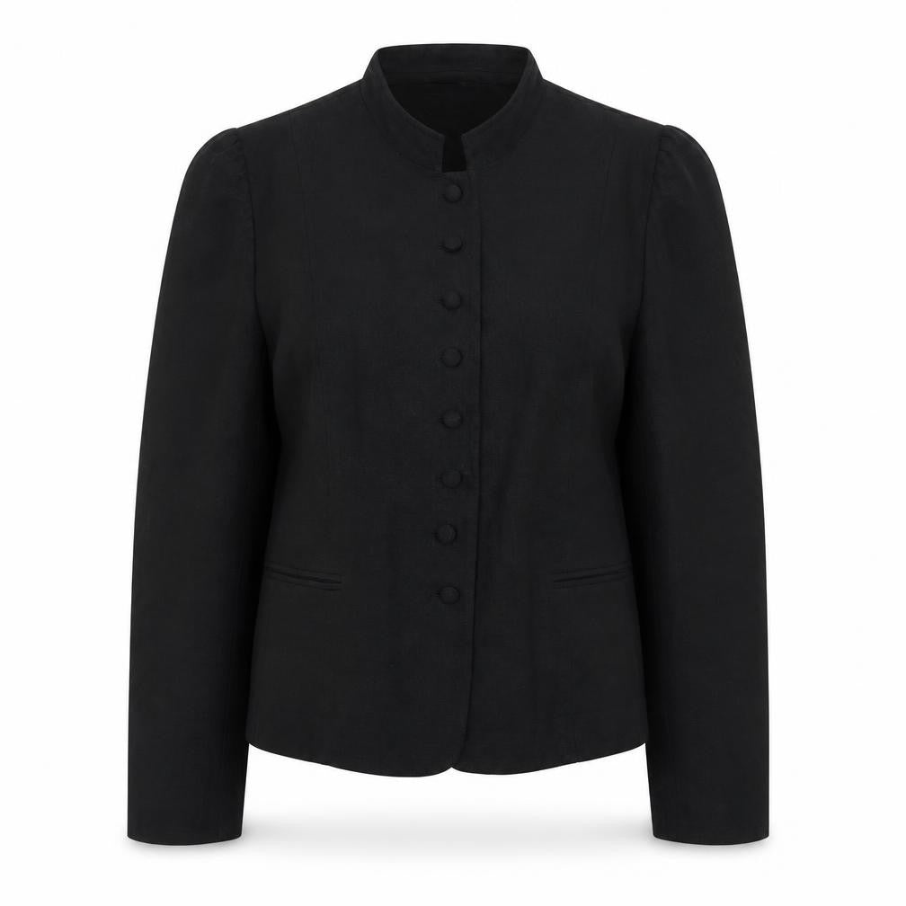 Front view of Littlewoods women’s black jacket blazer, size UK 14