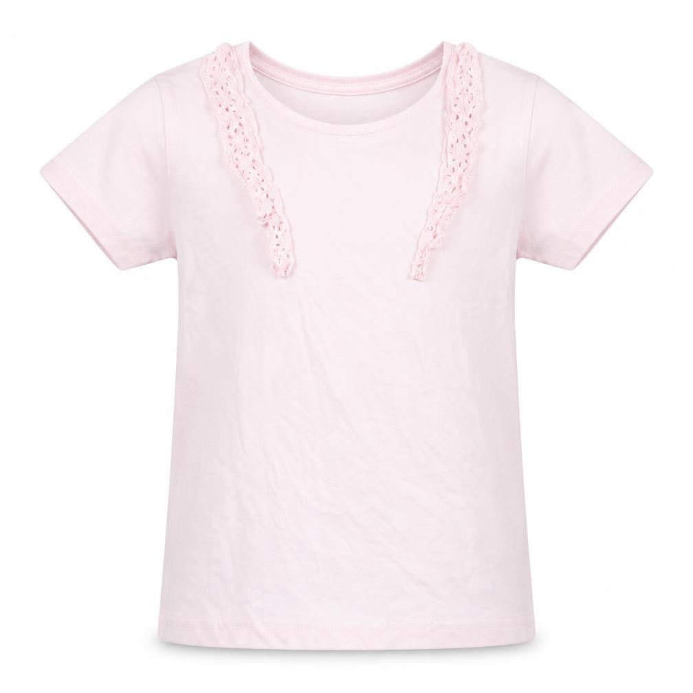 Front view of Primark girls’ pink basic t-shirt, size 10-11, years