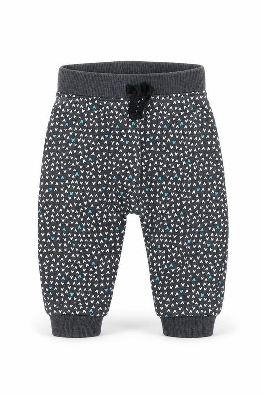 Front view of George girls’ grey geometric sweatpants, size 6-9, months