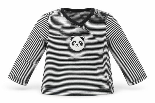Front view of George boys’ white striped basic t-shirt, size 6-9, months