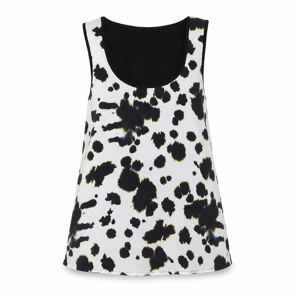 Front view of River Island women’s white basic tank, size UK 8