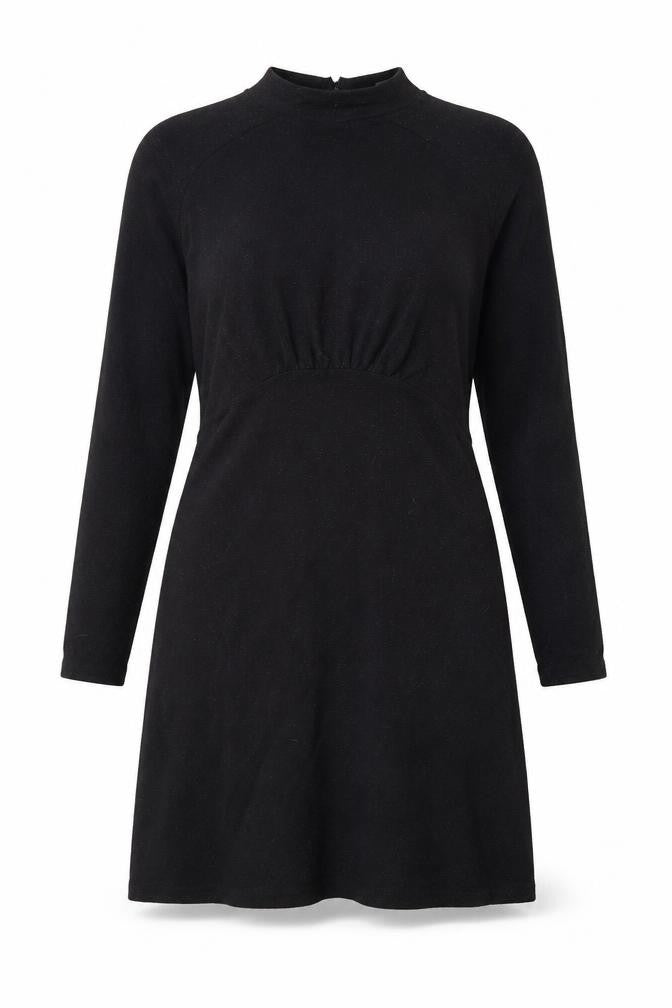Front view of New Look women’s black mini, size UK 10