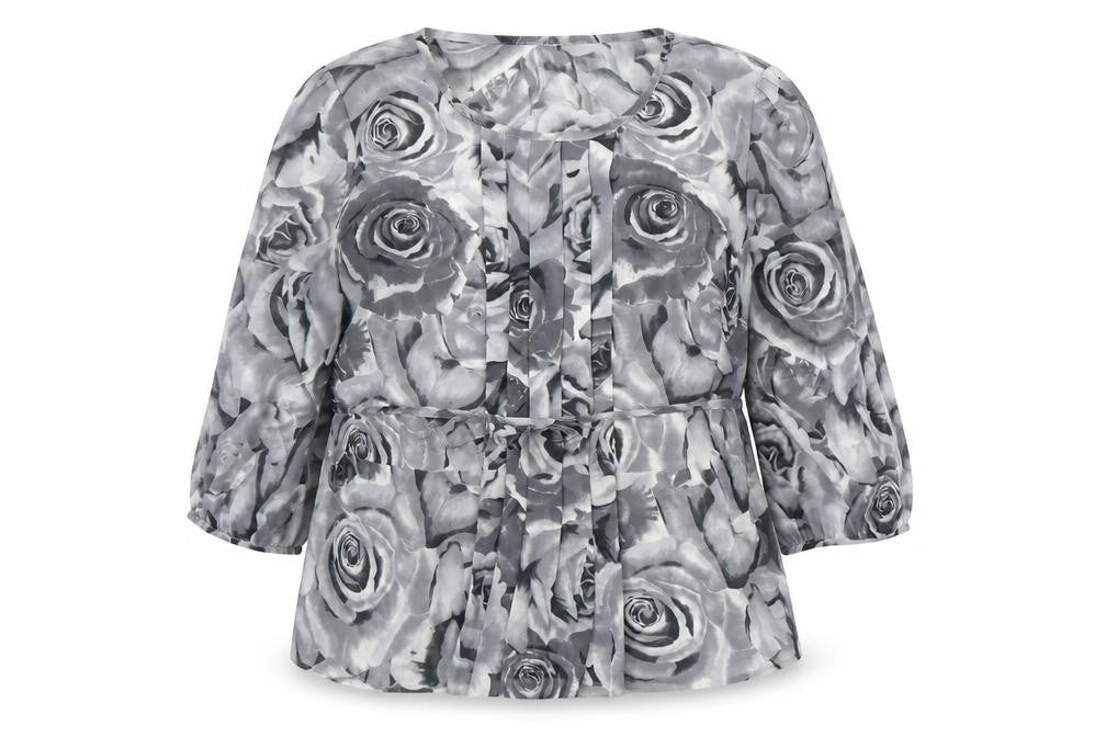 Per Una Womens Grey Floral  Basic Blouse Size 16