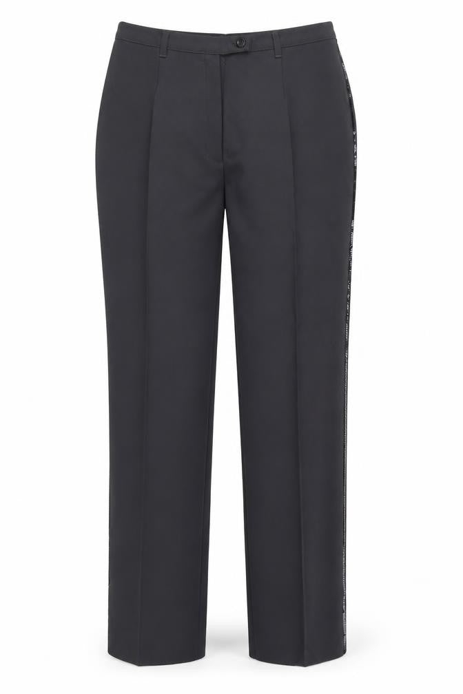 Front view of Sisley women’s blue trousers, size UK 46, 30-inch leg