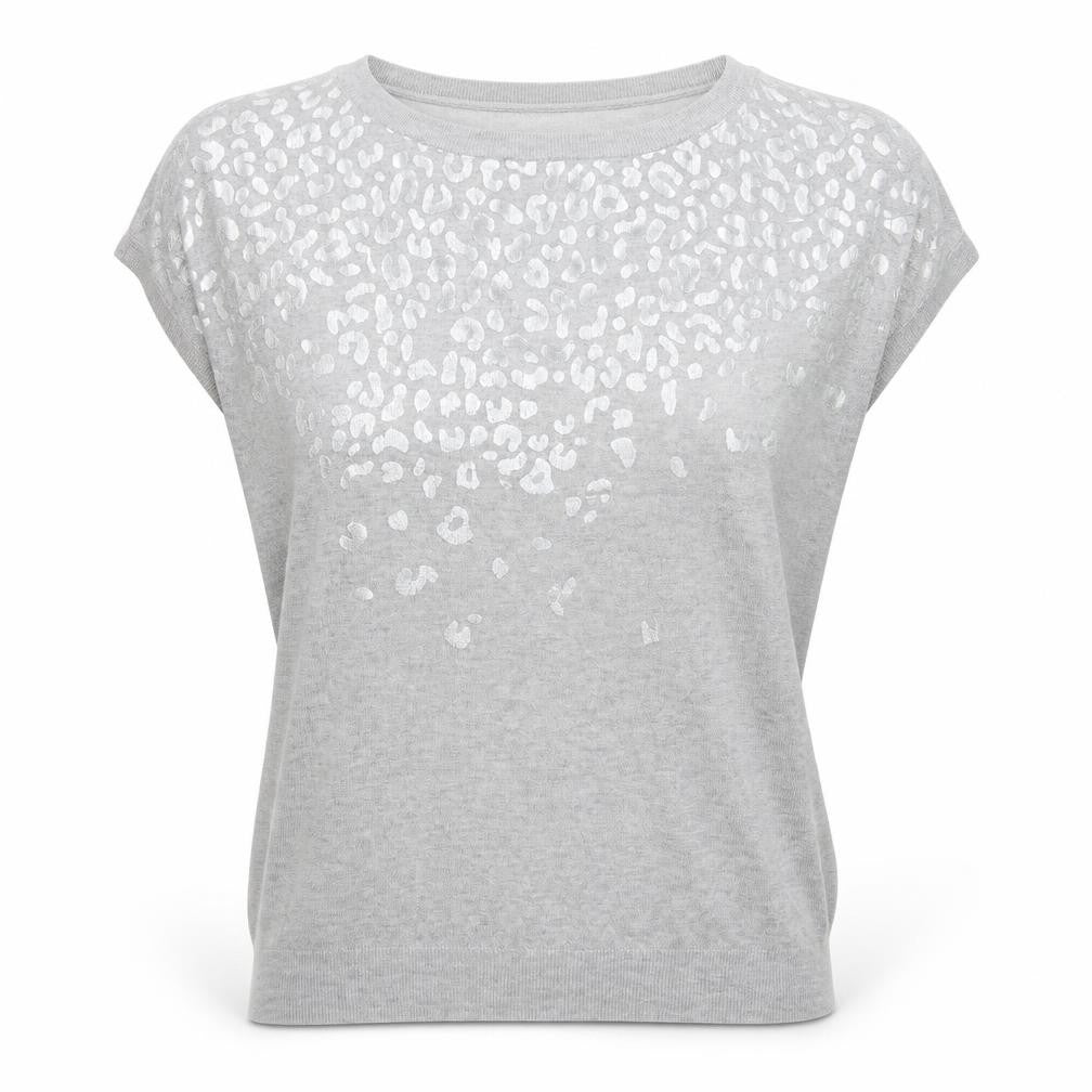 Front view of Lipsy women’s grey jumper, size UK 8