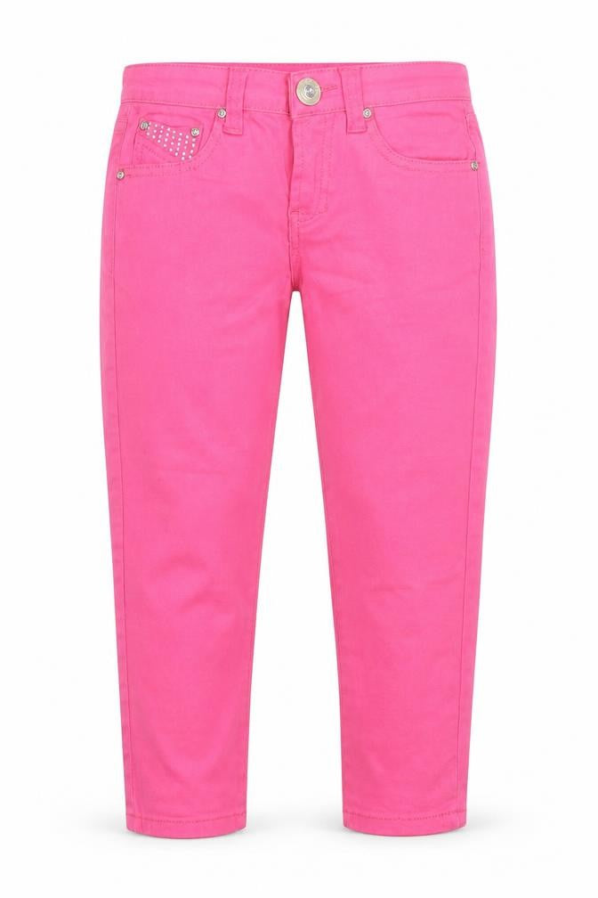 Front view of Parisian women’s pink cut-off shorts, size UK 8