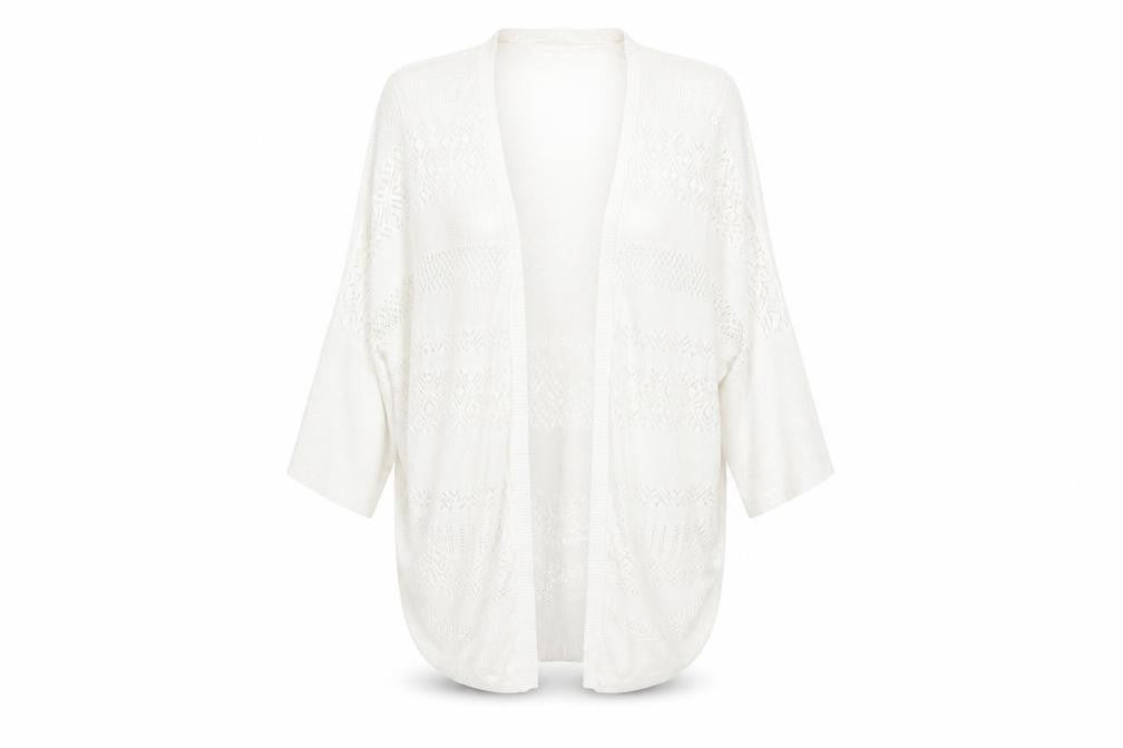 Front view of Dorothy Perkins women’s white cape jumper, size S