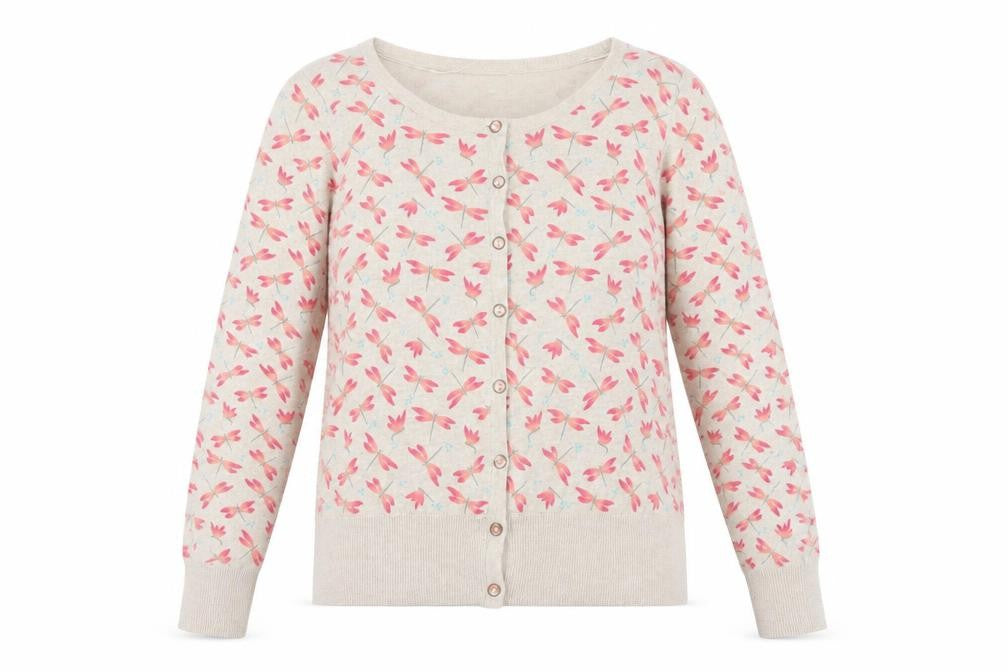 Front view of F&F women’s beige geometric cape jumper, size UK 16