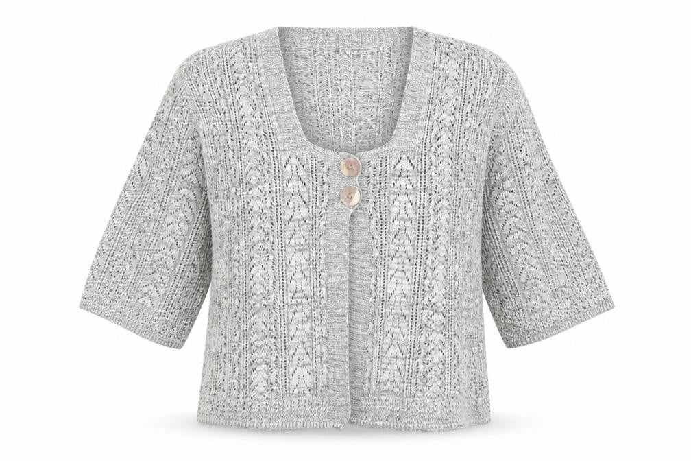 Front view of first catch women’s grey cape jumper, size XL