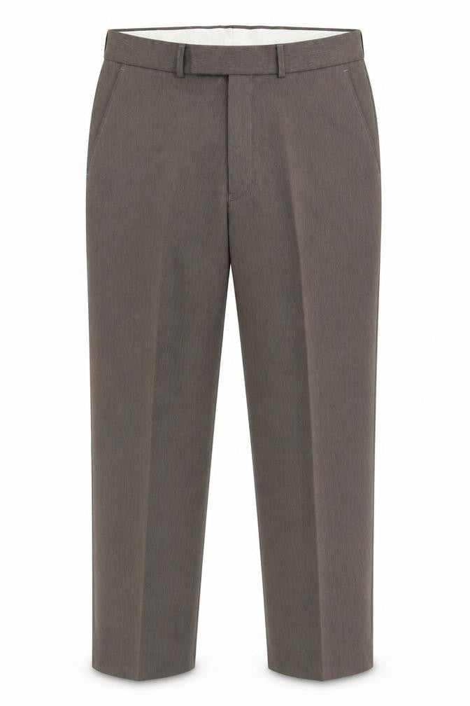 Front view of Preworn men’s black trousers, size 36, 23-inch leg
