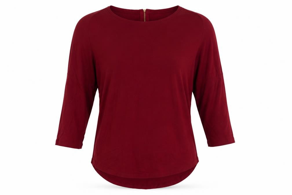 Front view of Miso women’s red basic blouse, size UK 8