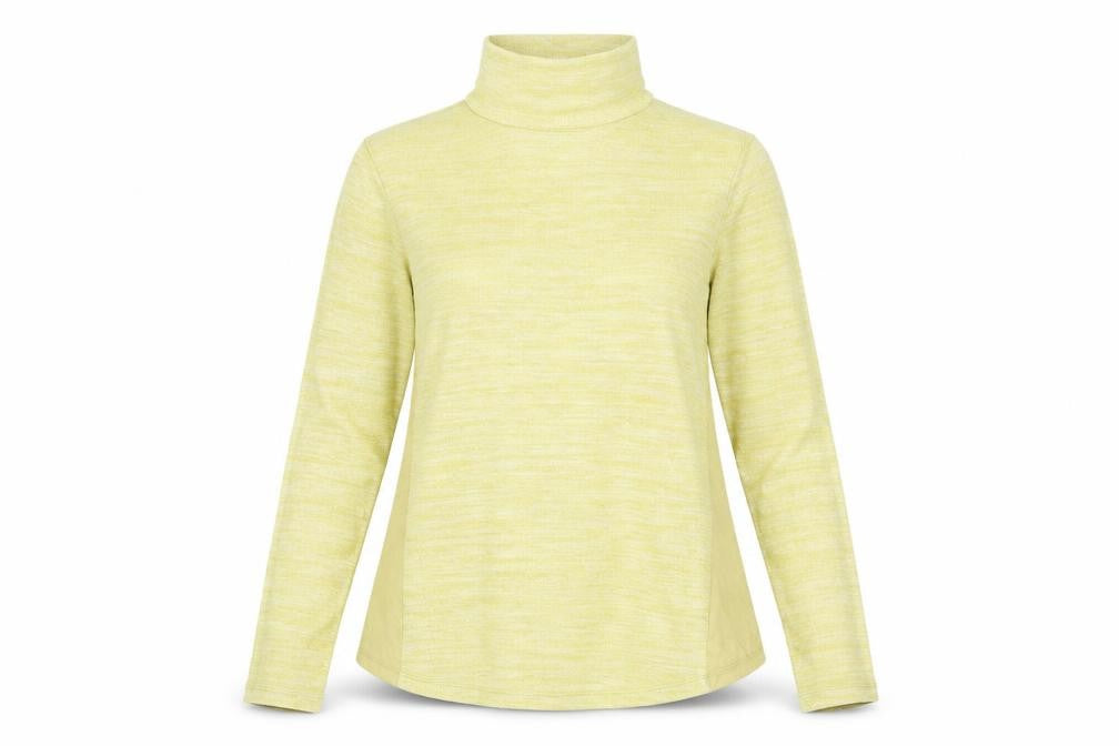 Front view of Next women’s yellow jumper, size UK 10
