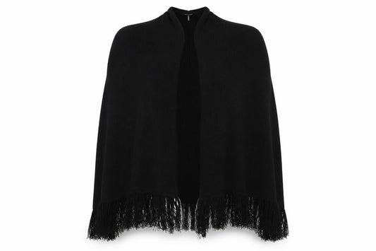 Front view of Preworn women’s black shawl/wrap