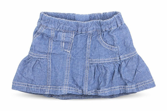Front view of George girls’ blue a-line skirt, size 3-6, months