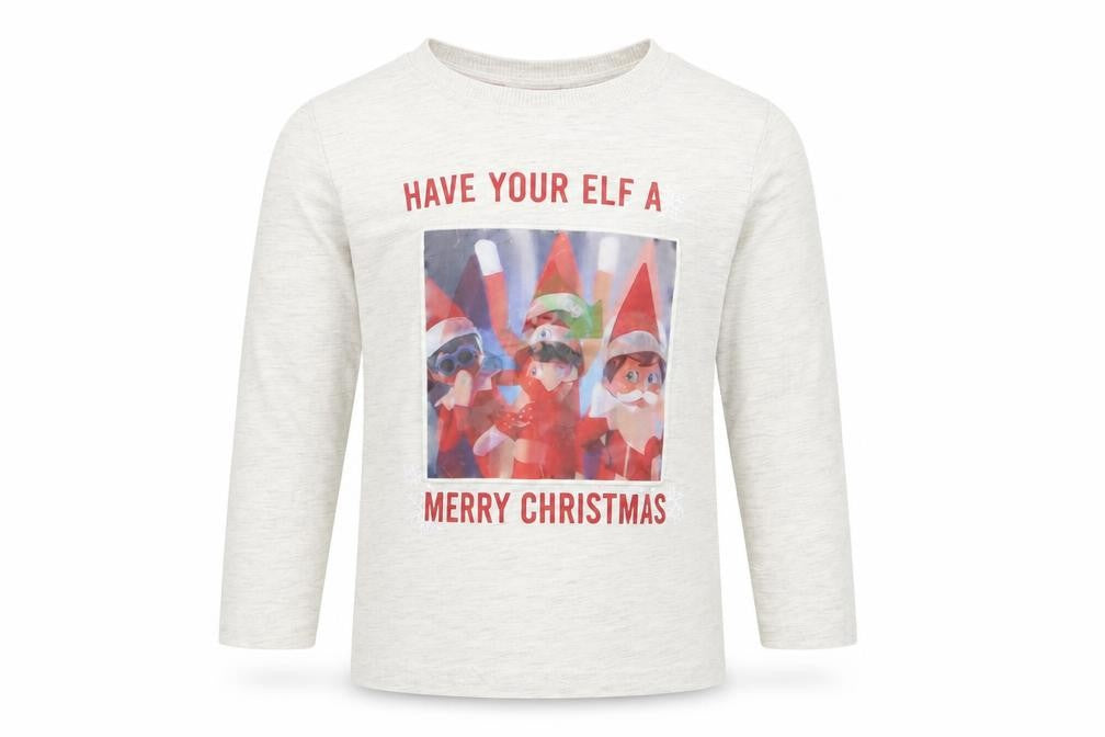 M&S Boys Grey   Basic T-Shirt Size 2-3 Years  - have your elf a merry christmas