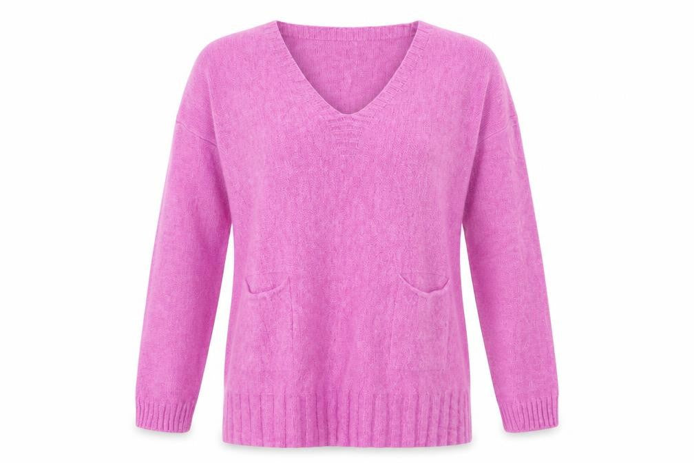 Front view of Preworn women’s purple full zip jumper, size M