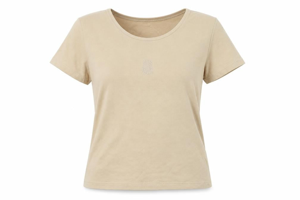Front view of Mackays Beige Basic Polo, size XL
