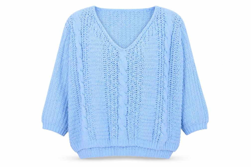 Front view of Tu women’s blue jumper, size UK 16