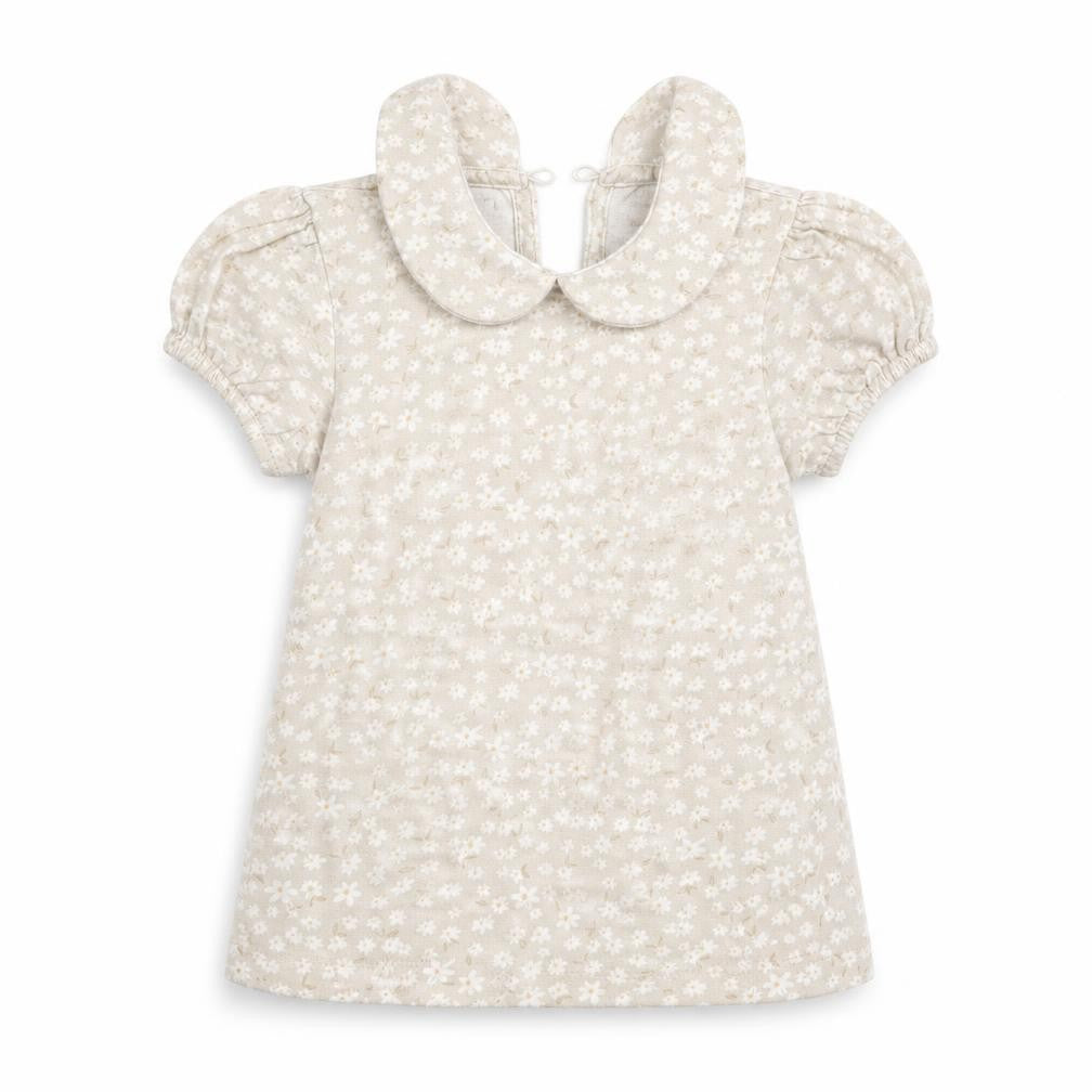 George Girls Beige Floral  T-Shirt Dress  Size 18-24 Months