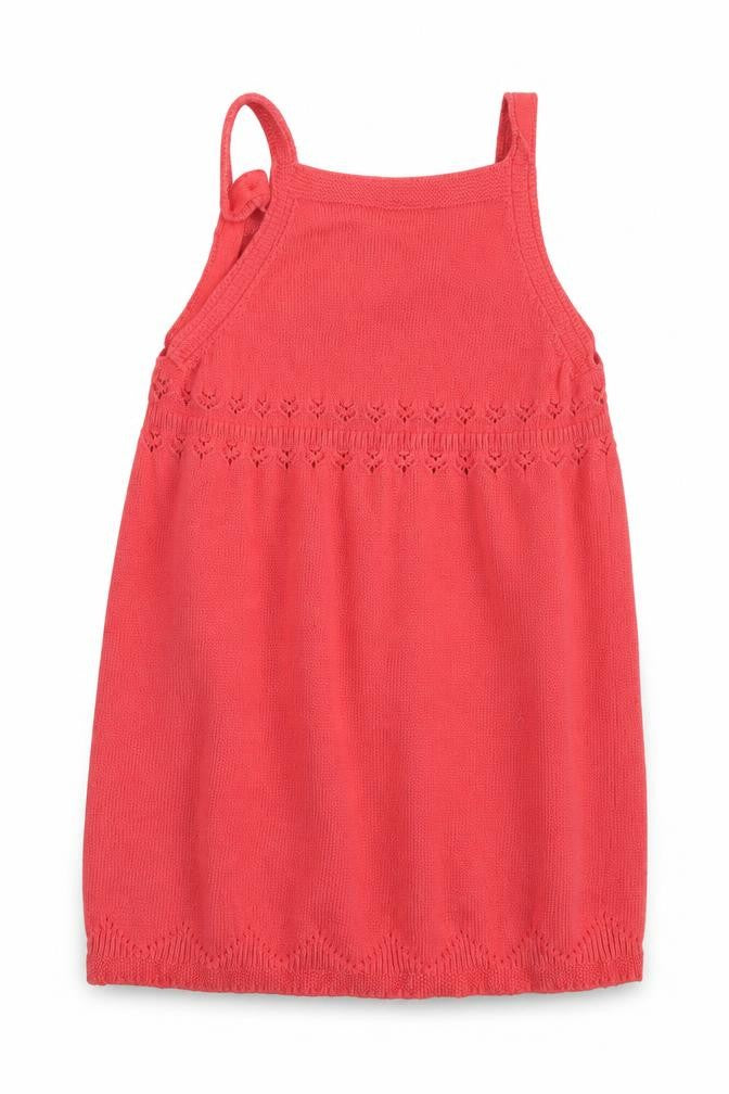Front view of Tu girls’ red jumper dress, size 6-9, months
