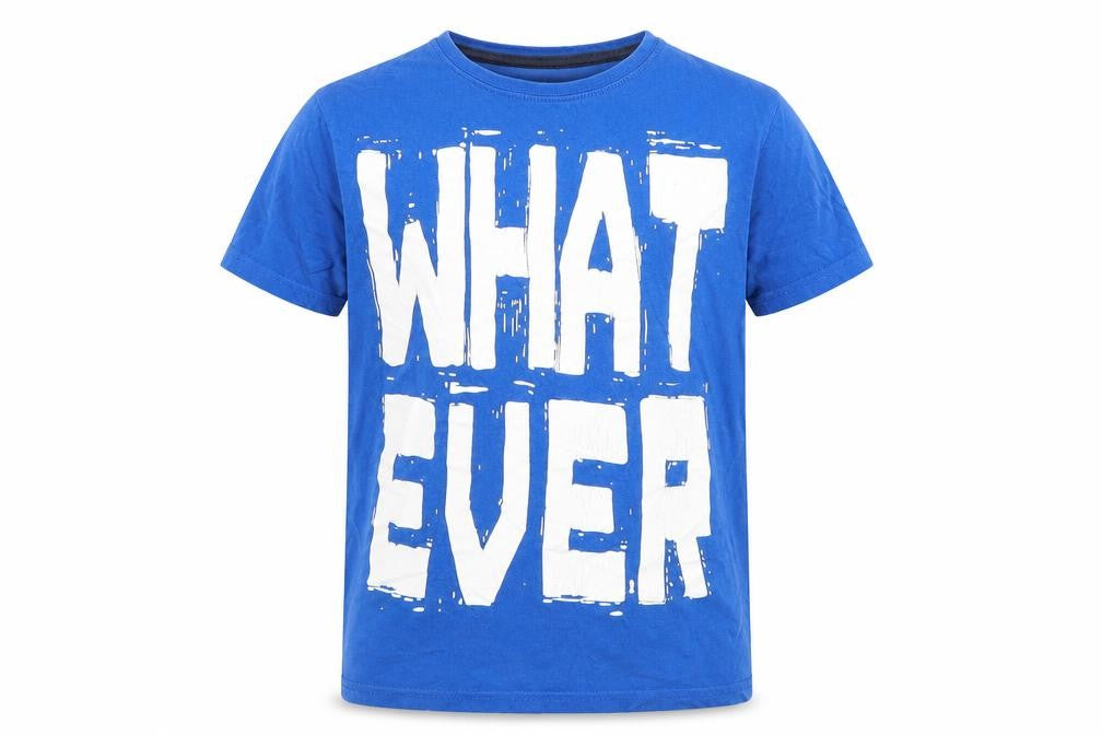 Front view of Rebel boys’ blue basic t-shirt, size 9-10, years - whatever