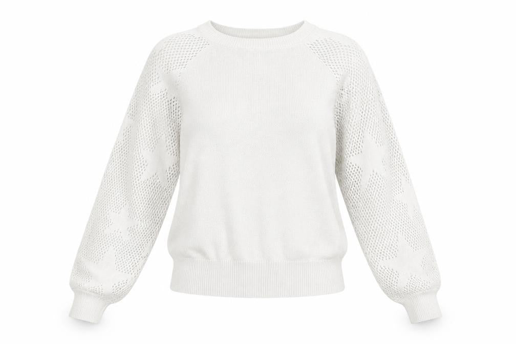 Front view of Marks & Spencer women’s white jumper, size S
