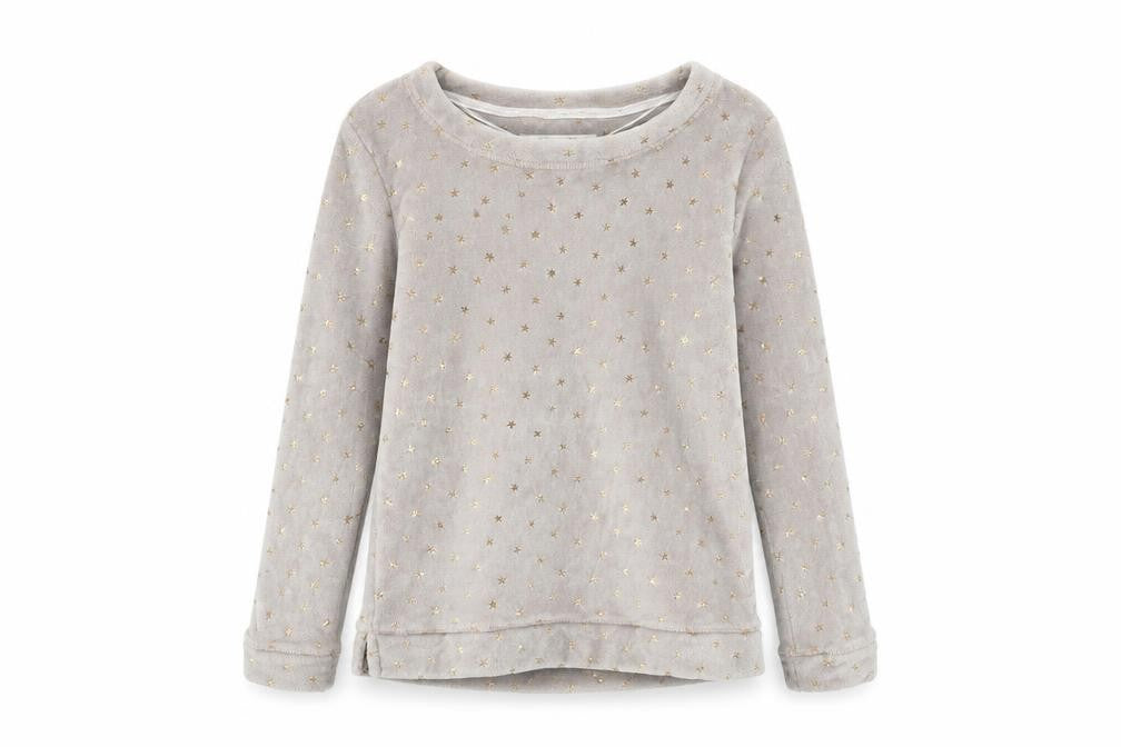 Front view of Never Stop Dreaming women’s grey jumper, size S