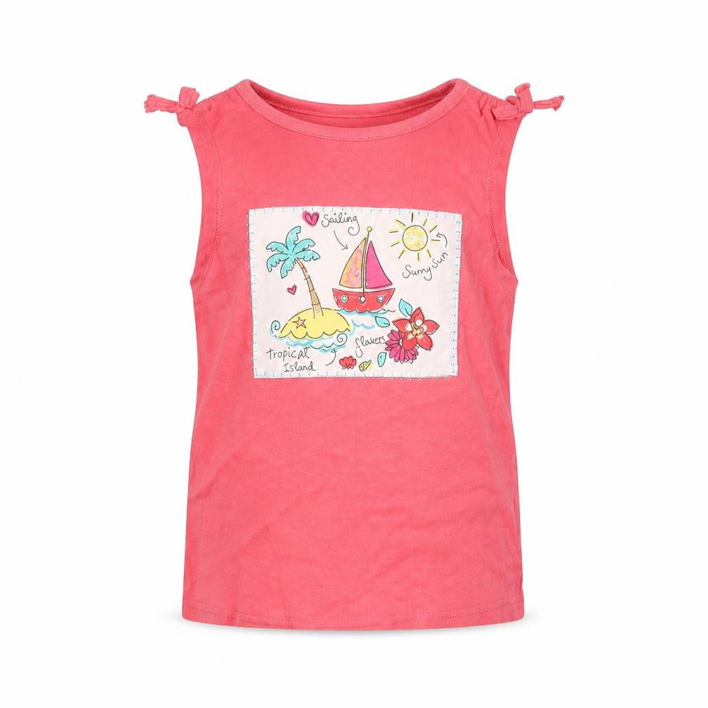 Front view of Cherokee girls’ pink basic t-shirt, size 4-5, years