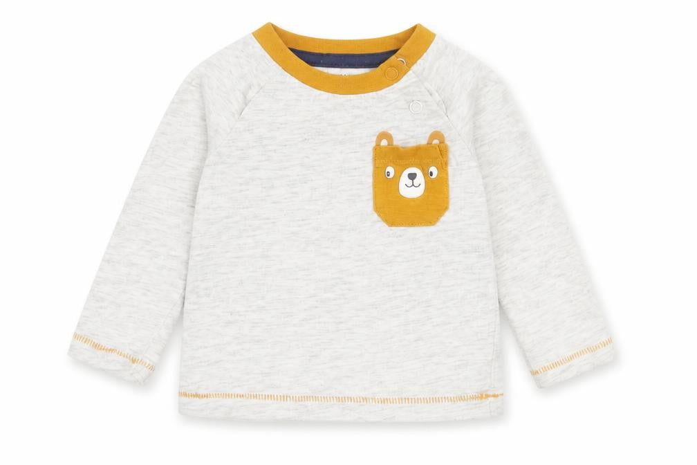 Front view of Primark Baby Grey Basic T-Shirt, size 6-9, Months