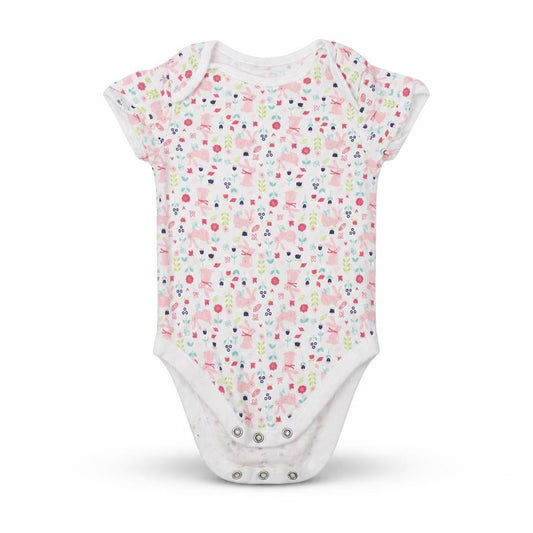Front view of Pep&Co Baby White Babygrow One-Piece, size 9-12, Months