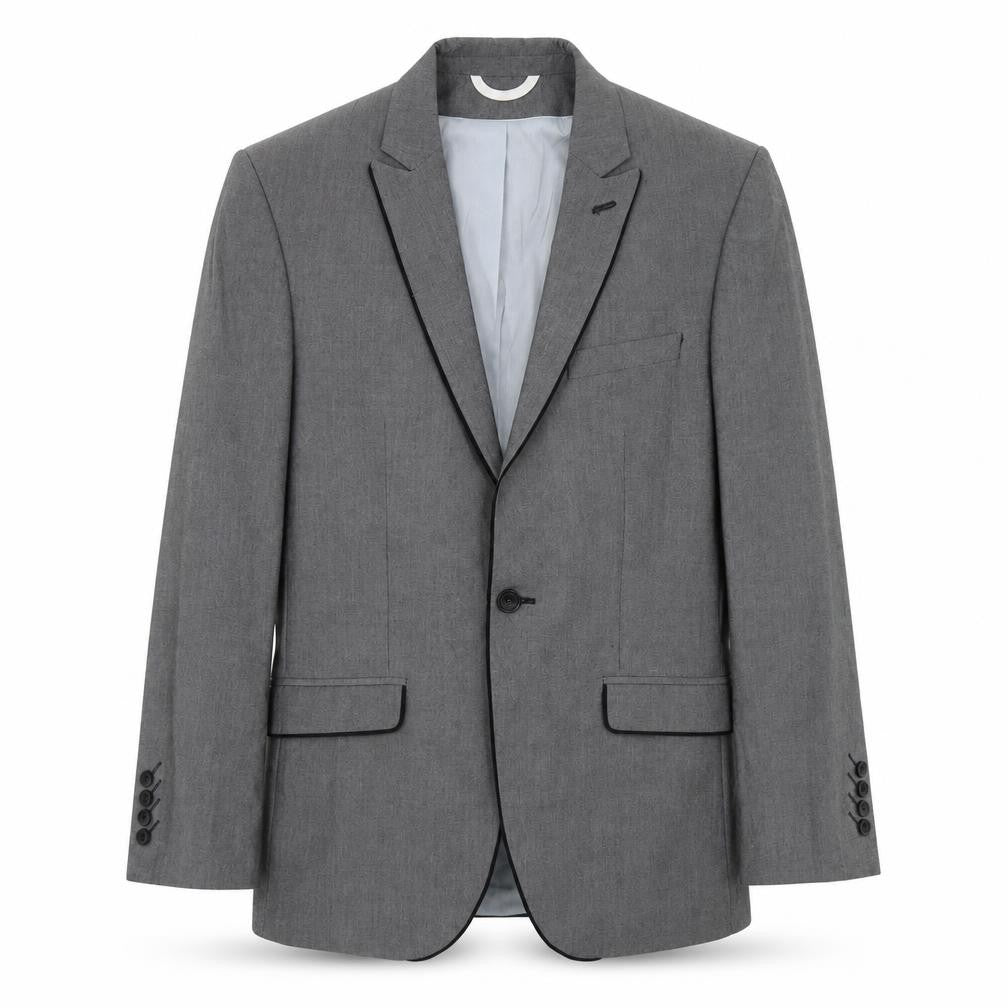 Front view of Burton men’s grey jacket suit jacket, size 38