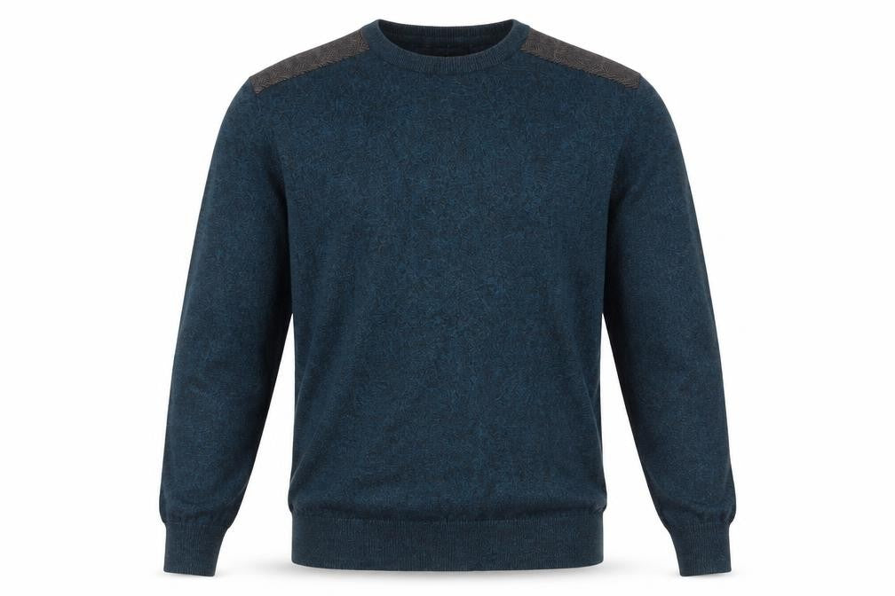 Front view of Easy men’s green jumper, size M