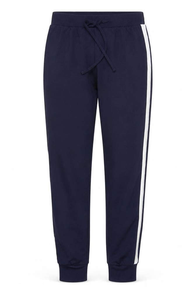 Front view of Atmosphere women’s blue jogger trousers, size UK 6, 27-inch leg