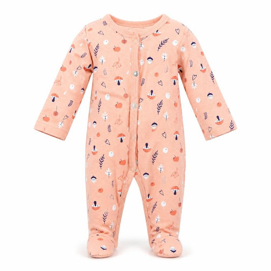 Front view of Sterling girls’ pink geometric babydoll one piece, size 0-3, months