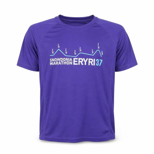 Front view of Roly men’s purple basic t-shirt, size S