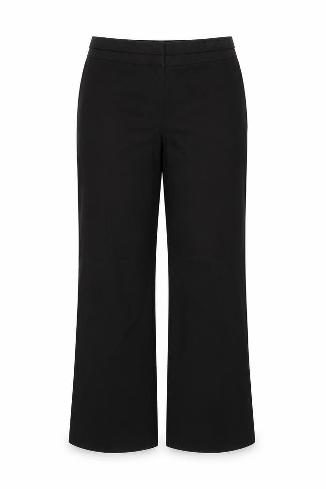 Front view of Marks & Spencer women’s black trousers, size UK 10, 28-inch leg
