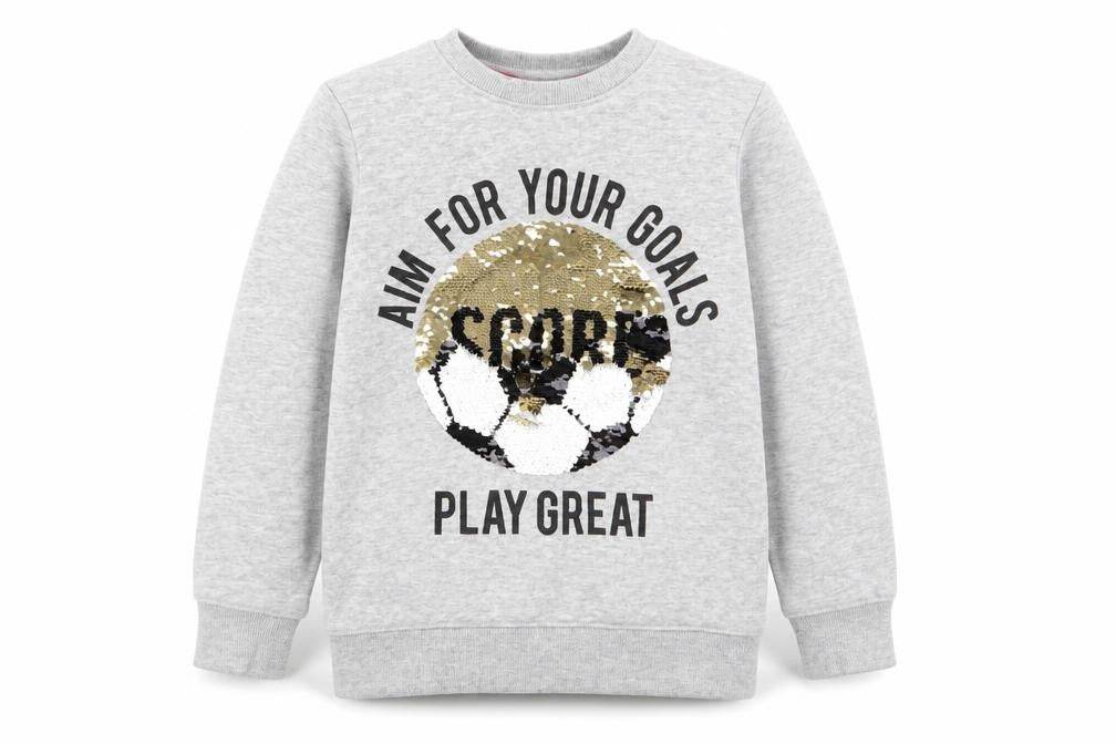 Front view of H&M girls’ grey jumper, size 7-8, years