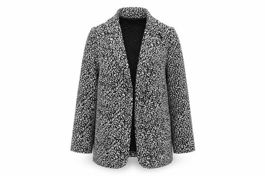 Front view of Papaya women’s multicoloured geometric jacket blazer, size UK 10