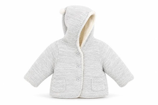 Front view of Gap boys’ grey overcoat coat, size 3-6, months