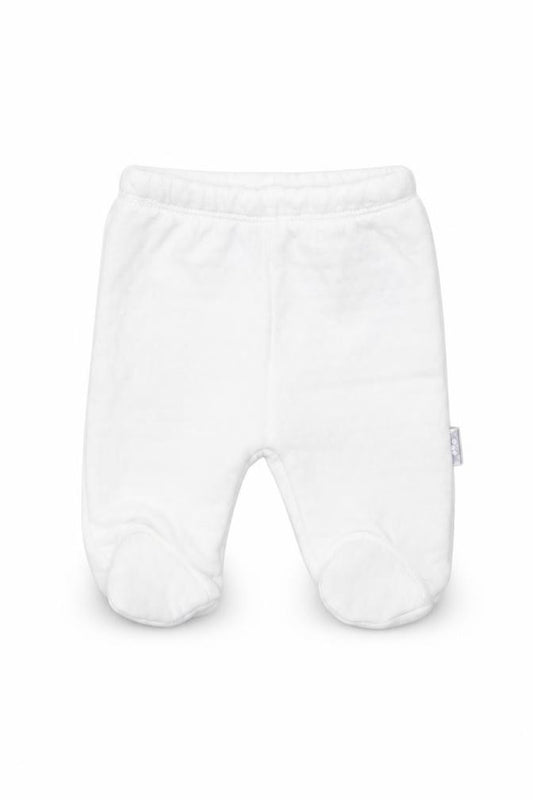 Front view of WATCH ME GROW girls’ white track pants leggings size newborn
