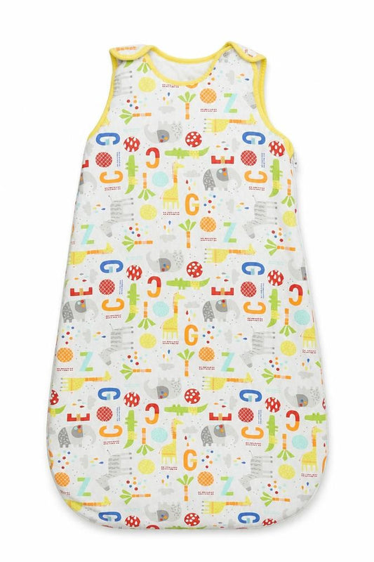 Front view of M girls’ multicoloured animal print cami one piece, size 6-9, months