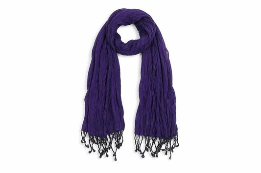 Front view of Preworn women’s purple shawl/wrap